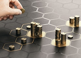 Coins arranged on hexagonal grid