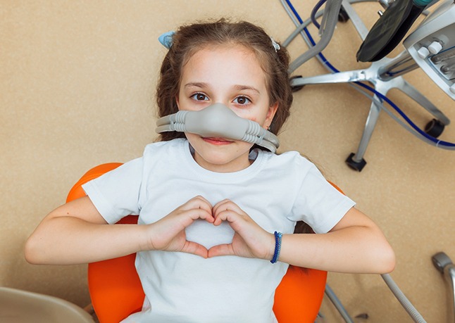 Child getting nitrous oxide sedation