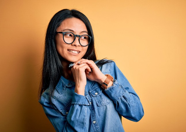 a woman considering getting teeth whitening in Rome