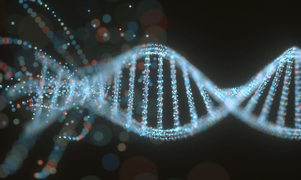 Close-up of DNA helix